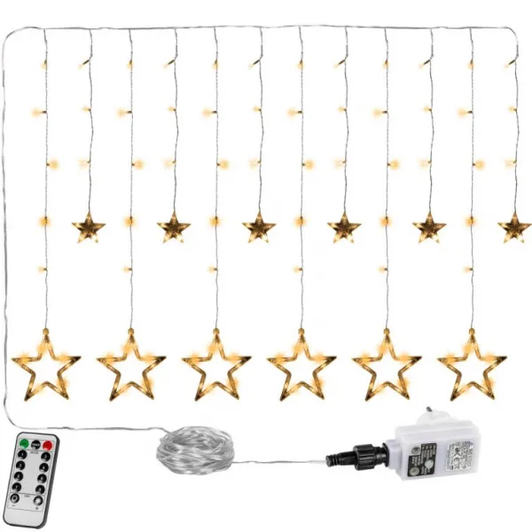 VOLTRONIC Vianočný záves hviezdy 150 LED, teplá biela