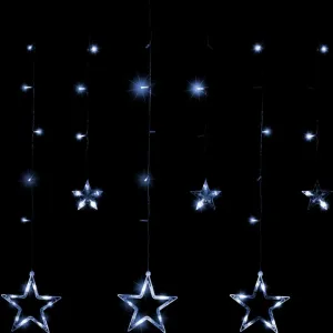 VOLTRONIC 67310 Vianočný záves - 5 hviezd, 61 LED, studeno biely + ovládač