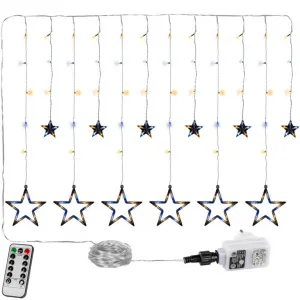 VOLTRONIC záves 12 hviezdičiek 150 LED, teplá/studená biela