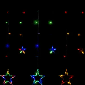 VOLTRONIC Vianočný záves,svietiace hviezdy, 150 LED, farebný