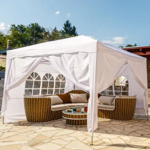 Záhradný párty stan - 3 x 3 m, biela + 4 bočnice