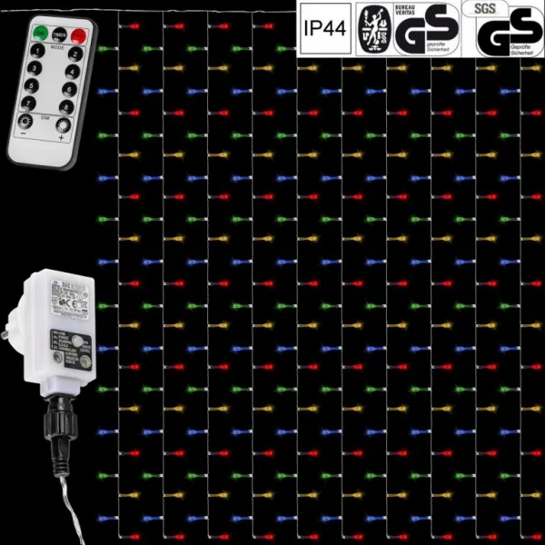VOLTRONIC svetelný záves 3 x 6 m, 12 prameňov, farebný