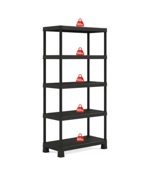 Plastový otvorený regál PLUS TRIBAC 90/5 - 182 x 90 x 45 cm