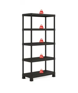 Plastový otvorený regál PLUS TRIBAC 90/5 - 182 x 90 x 45 cm