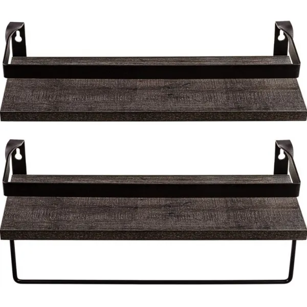 STILISTA Set 2 ks nástenných políc Volato Duo, 40 cm, čierne