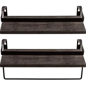 STILISTA Set 2 ks nástenných políc Volato Duo, 40 cm, čierne