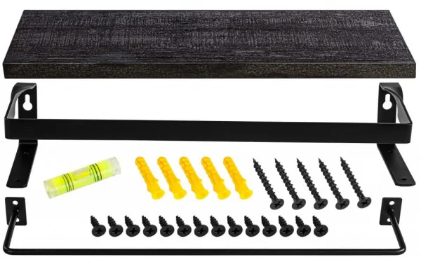 STILISTA Set 2 ks nástenných políc Volato Duo, 40 cm, čierne