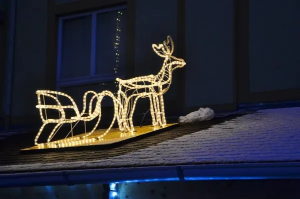 Nexos 29211 Svietiaci vianočný sob - LED svetelná dekorácia - 140 cm 336 LED