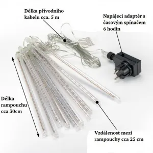 Nexos 68197 Vianočné LED osvetlenie- padajúci sneh, 180 LED, farebné