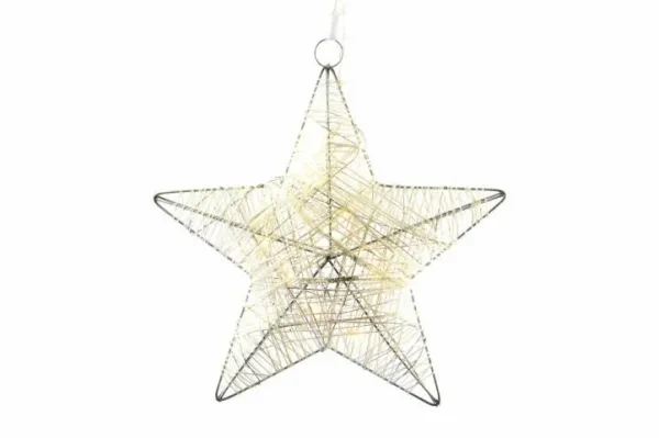 Nexos 28278 Vianočná dekorácia - vianočná hviezda - 25 cm, 10 LED diód