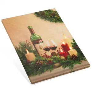 Nexos 86706 Nástenná maľba sviečky s vínom, 5 LED, 30 x 40 cm