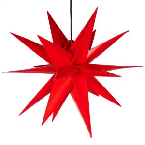 Nexos 64199 Vianočná dekorácia - hviezda s časovačom 1 LED, 55 cm, červená
