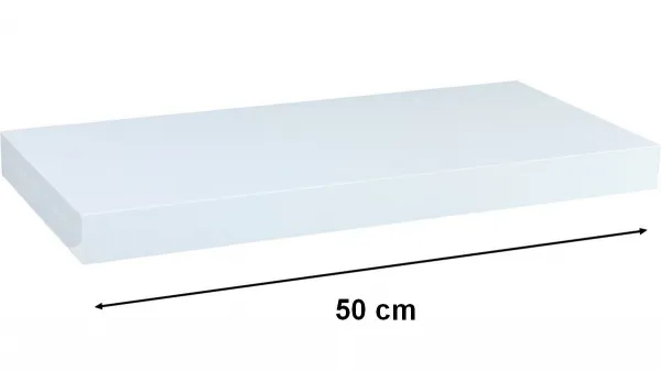 STILISTA VOLATO 31041 Nástenná polica - biela 50 cm