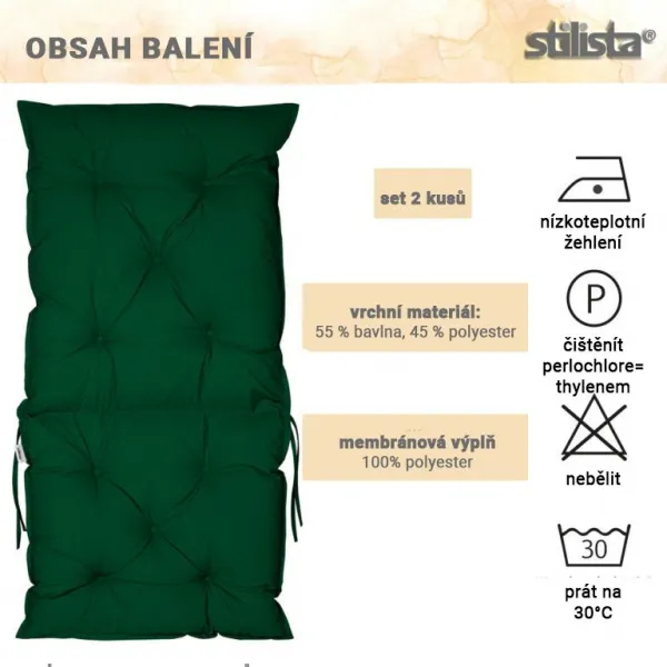 STILISTA sada 2 polstrovaní na nízké stoličky, modrá