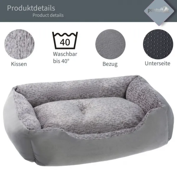 Petstuff pelech pre psa, veľkosť M, 65 x 48 x 19 cm, šedý