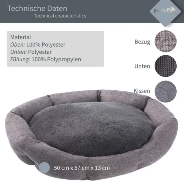 Petstuff pelech pre psa Octagon, 50 x 57 x 13 cm, šedý