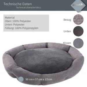 Petstuff pelech pre psa Octagon, 50 x 57 x 13 cm, šedý