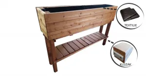 Drevený vyvýšený záhon na nožičkách s výškou 124 cm