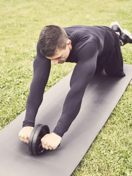Gorilla Sports Posilňovacie koliesko Ab Roller + podložka