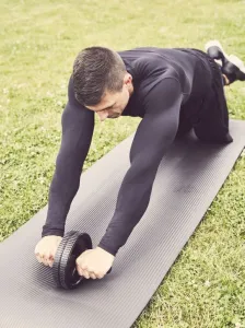 Gorilla Sports Posilňovacie koliesko Ab Roller + podložka