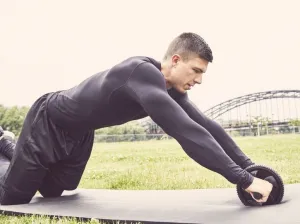 Gorilla Sports Posilňovacie koliesko Ab Roller + podložka