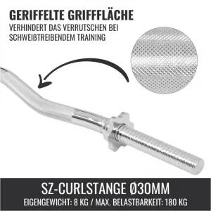 Gorilla Sports Činková tyč, 120 cm, chróm, 30/31 mm