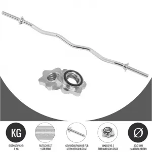 Gorilla Sports Činková tyč, 120 cm, chróm, 30/31 mm