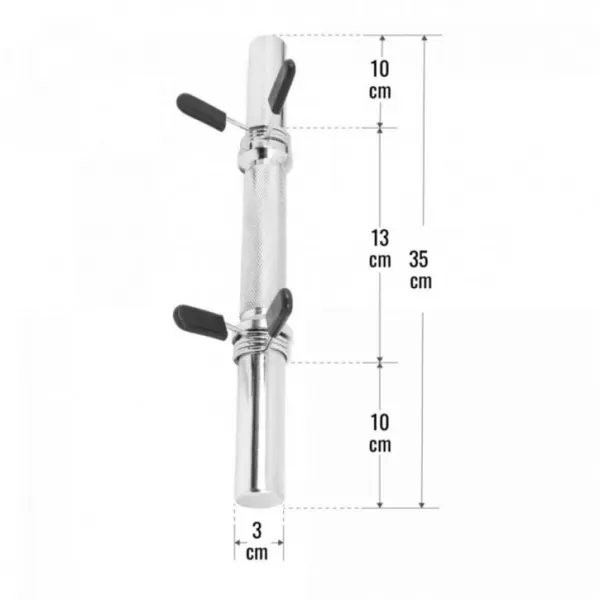 Gorilla Sports Chrómovaná tyč 35 cm + pružinové zámky