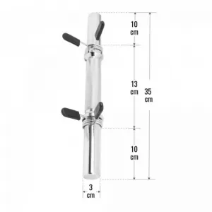 Gorilla Sports Chrómovaná tyč 35 cm + pružinové zámky