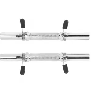 Gorilla Sports Chrómovaná tyč 35 cm + pružinové zámky