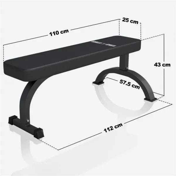 Gorilla Sports Masívna posilňovacia lavica, čierna, 112 x 43 cm