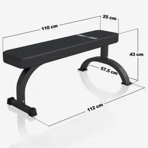 Gorilla Sports Masívna posilňovacia lavica, čierna, 112 x 43 cm