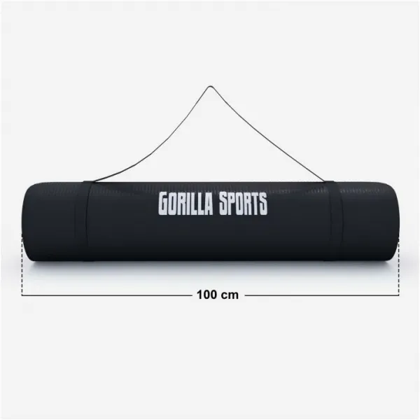 Gorilla Sports Podložka na jogu, 190 x 100 cm, čierna
