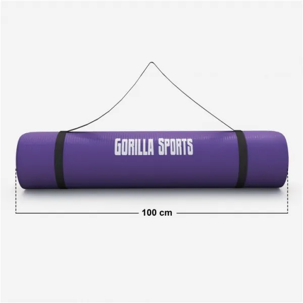 Gorilla Sports Podložka na jogu, 190 x 100 cm, fialová