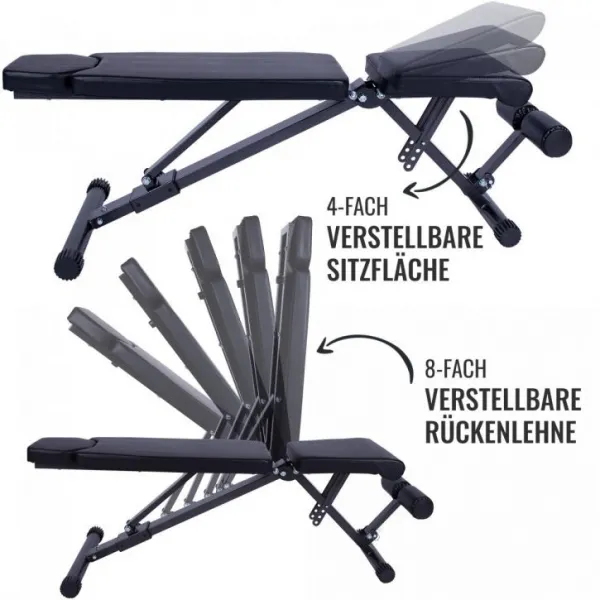 Gorilla Sports Skladacia posilňovacia lavica 145 x 46 cm, čierna