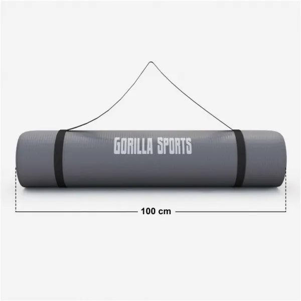 Gorilla Sports Podložka na jogu, 190 x 100 cm, sivá
