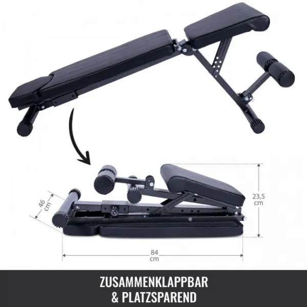 Gorilla Sports Skladacia posilňovacia lavica 145 x 46 cm, čierna