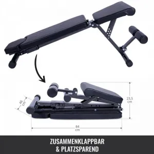 Gorilla Sports Skladacia posilňovacia lavica 145 x 46 cm, čierna