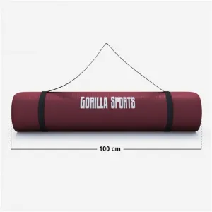 Gorilla Sports Podložka na jogu, 190 x 100 cm, tmavo červená