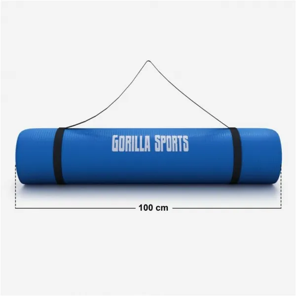 Gorilla Sports Podložka na jogu, 190 x 100 cm, modrá