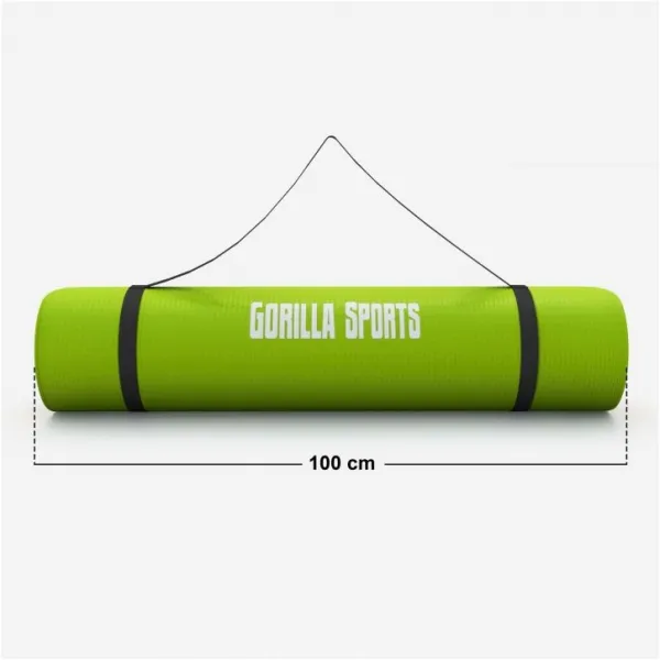 Gorilla Sports Podložka na jogu, 190 x 100 cm, svetlo zelená