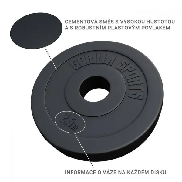 Gorilla Sports Činkový kotúč Olympia, plast, 2,5 kg