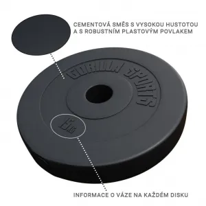 Gorilla Sports Činkový kotúč Olympia, plast, 15 kg