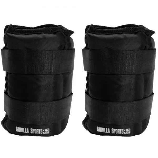 Gorilla Sports Záťažové manžety, čierne, 2 x 2,5 kg