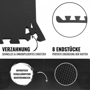 Gorilla Sports Zakončenie pre ochranné podložky, čierna, 8 ks