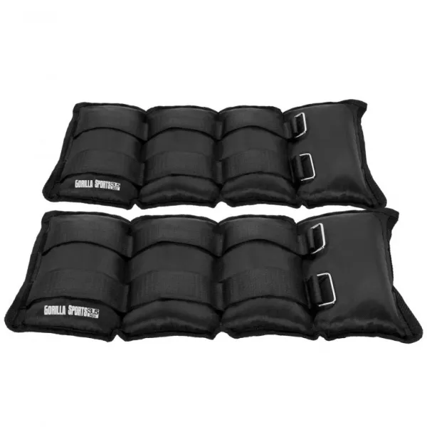 Gorilla Sports Záťažové manžety, čierne, 2 x 3,5 kg