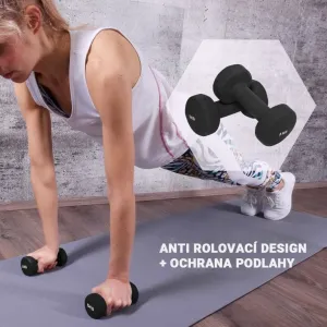 Gorilla Sports Jednoručky na aerobik, 2 x 5 kg, čierne