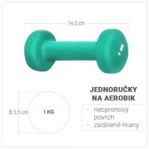 Gorilla Sports Jednoručky na aerobik, 2 x 1 kg, zelené