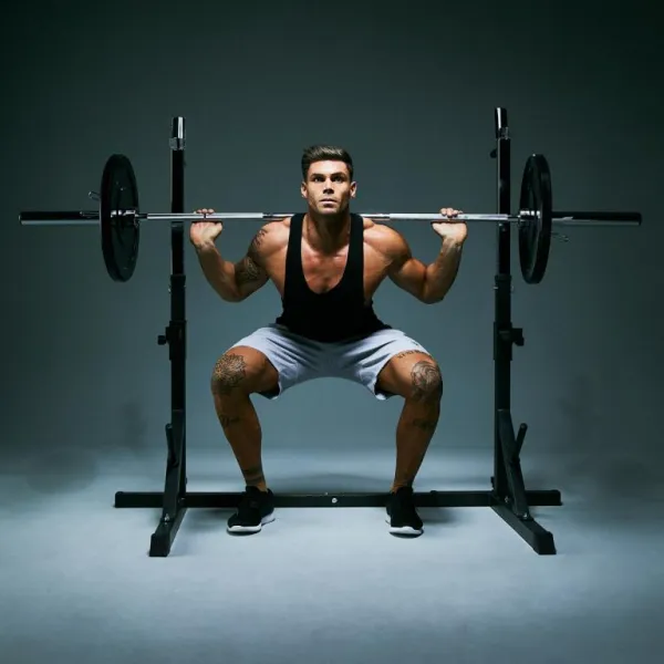 Gorilla Sports Nastaviteľný stojan na dlhú tyč, 190 cm