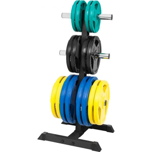 Gorilla Sports Stojan na olympijské kotúče 112 cm, čierny
